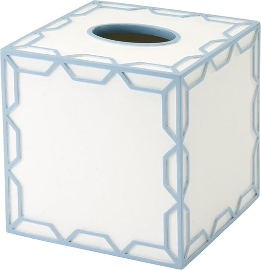 Izod – Tissue Box Cover, Hand-Painted Sand Resin with Trellis Pattern, Geometric Home Decor – Perfect for Bathrooms, Bedrooms, Kitchens or Offices (Trellis)