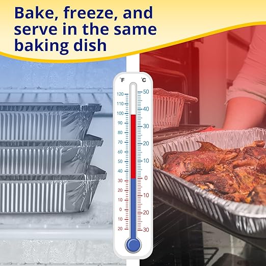 IDL Packaging Full Size Aluminum Steam Table Pans - Deep, 21" x 13" x 3" (pack of 5) - Disposable Foil Pan for Grilling, Roasting, BBQ, Cooking, Baking, Freezing