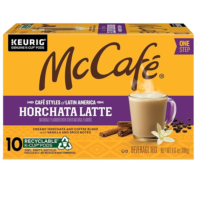 McCafe Cafe Styles of Latin America Horchata Latte, Keurig Single Serve K-Cup Coffee Pods, 10 Count (Pack of 6)