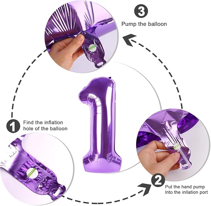 Number 6 Balloons Purple Party Decorations for Girl Boys, 40 In Big 6th Balloons for Engagement, Wedding, Celebration Party, Graduations, Photo Shoot