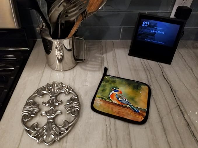 Caroline's Treasures Mandarin Duck Pair of Pot Holders Kitchen Heat Resistant Pot Holders Sets Oven Hot Pads for Cooking Baking BBQ, 7 1/2 x 7 1/2