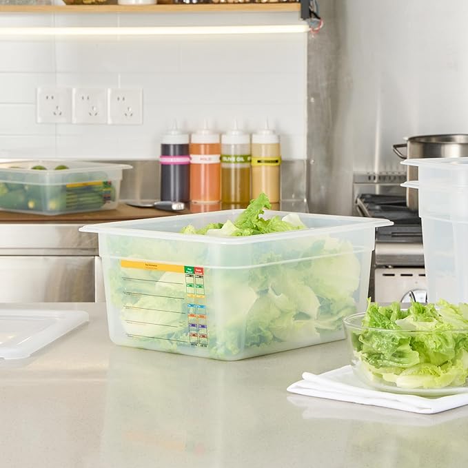 Restaurantware Food Storage Container 10 Pack of 12.7 x 10.3 x 3.9 Inches Plastic Stackable Storage Box White Reusable Label Container Dishwasher Safe For Restaurants And Kitchens