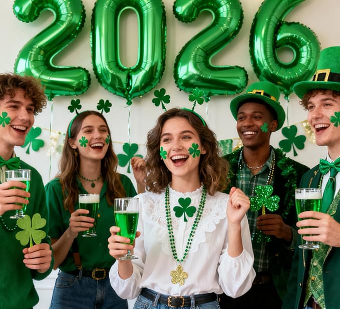 Giant Green 2026 Balloons, 40" Large Number 2026 Balloons Helium Mylar Foil Balloons for 2026 New Year Graduation Party Decoration