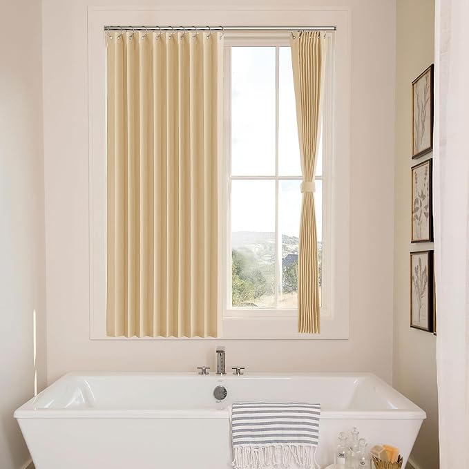 NICETOWN Blackout Curtains 63 Long - Window Covering Panels Thermal Insulated Door Window Blinds Drapes Light Block Curtain Shades for Bedroom Living Room, Biscotti Beige, 50" W x 63" L, 1 Panel