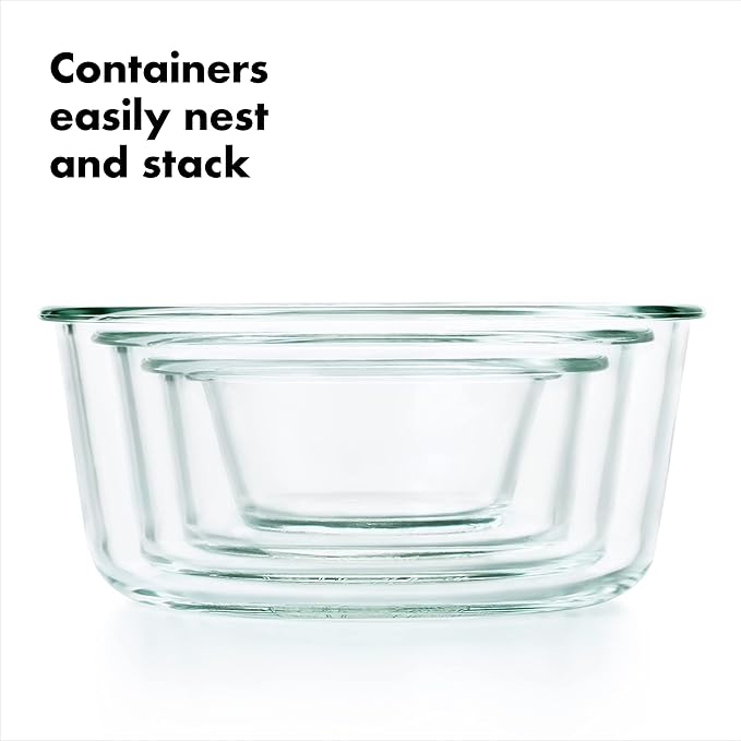 OXO Good Grips 1 Cup Smart Seal Glass Round Food Storage Container (Pack of 2)