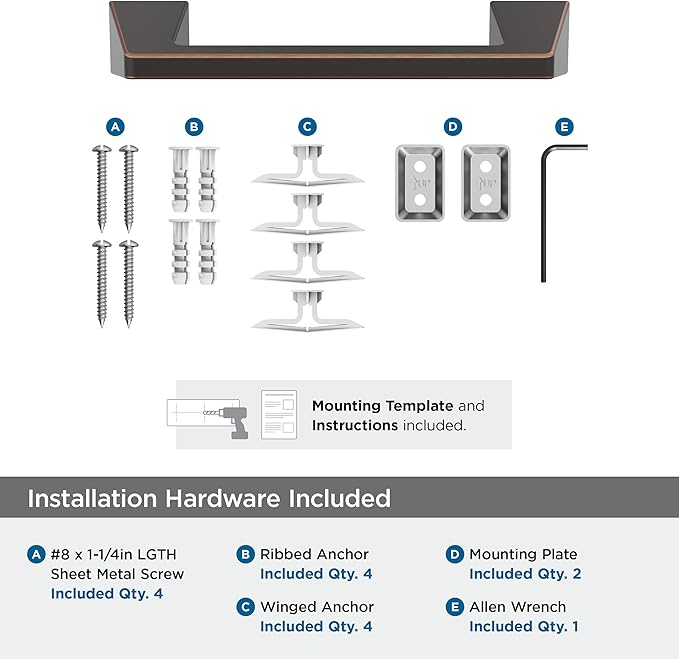 Amerock Blackrock Oil-Rubbed Bronze 9 inch (229mm) Towel Bar, BH36005ORB