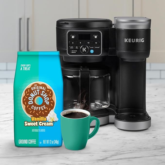 The Original Donut Shop Coffee, Vanilla Sweet Cream, Medium Roast, Flavored Ground Coffee, 12 oz Bag