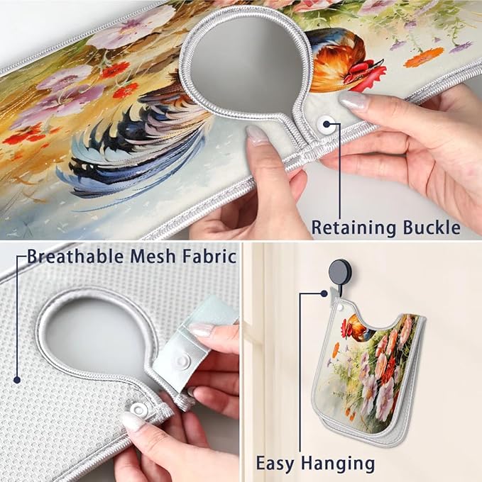 Flowers Animal Rooster Kitchen Sink Splash Guard Absorbent Fast Drying Mat Sink Gadgets Washable Sink Matt for Kitchen Faucet Splash Guard