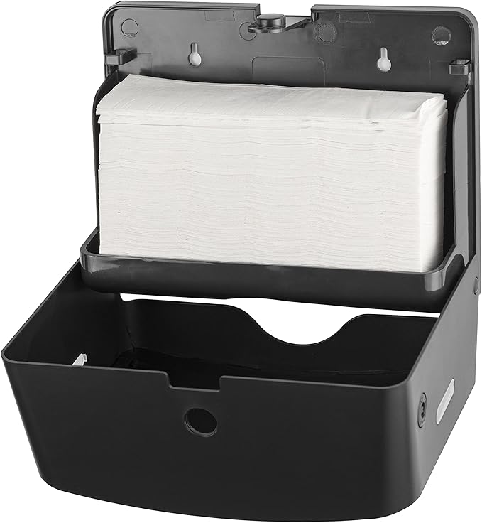EZbrnd Wall Mount MULTIFOLD Paper Towel Dispenser for Kitchen/Bathroom/Office/RV/Airbnb, Black, 3200B-EZ