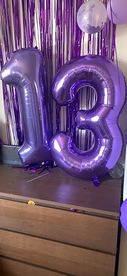 21 Number Balloons, 12 Balloons, 12th Purple Party Decorations 40 In Big 21st for Girl Boys Engagement, Wedding, Celebration Party, Graduations, Photo Shoot