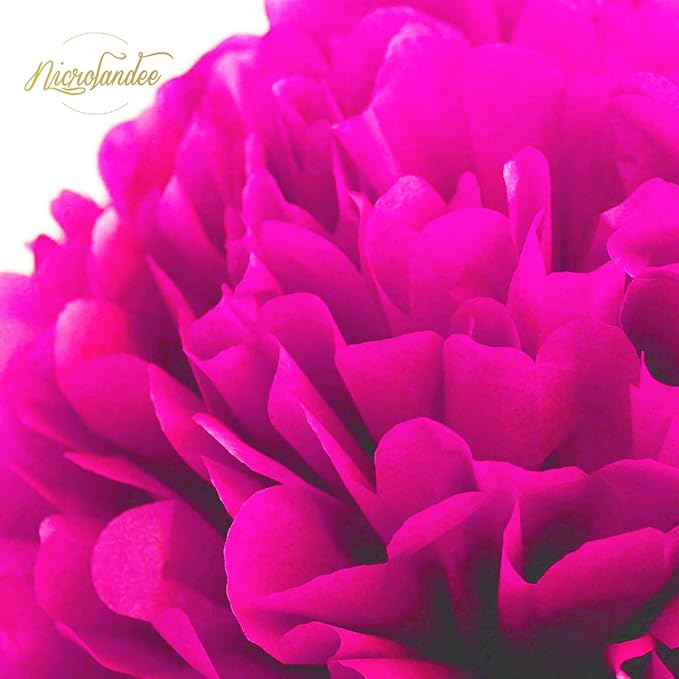 NICROLANDEE Blacklight Party Decorations - 15 PCS Fluorescent Neon Tissue Paper Pom Poms & Paper Garlands for Birthday, Wedding, Baby Shower, Glow-in-The-Dark Party, Neon Prom Dance Party Photography