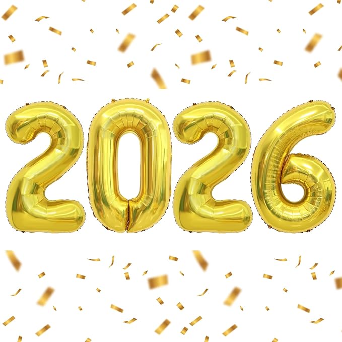 2026 Gold Balloons, 2026 Graduation Balloons, Number Balloon 40 Inch, Graduation Decorations Class of 2026 Prom Birthday Party Decorations 2026 New Years 2026 Balloon for New Years Eve