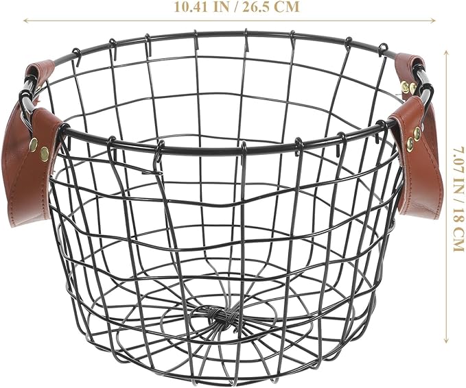 Uonlytech Portable Metal Wire Firewood Storage Basket with Handle Round Outdoor Firewood Organizer for Camping and Indoor Use Large Capacity Multi-purpose Iron Basket for Logs and Sundries