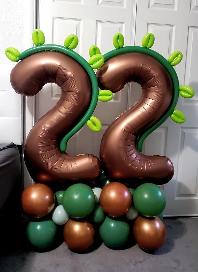 Number 6 Balloon 40 Inch, 6 7 Six Seven Birthday Decorations, 6th Birthday Balloon for Men Women, Coffee Brown 16 60 61 65 Numbers Balloons Graduations Anniversary Supplies