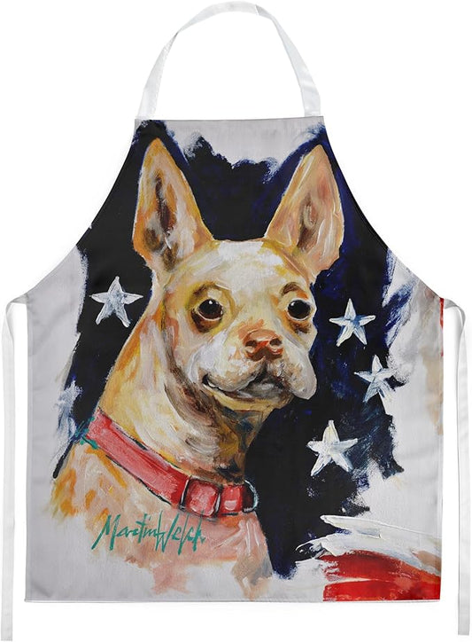Caroline's Treasures Chevy Boston Terrier Apron Cooking Kitchen Server Baking Crafts Gardening for Adult Women Men, Unisex, Large, Multicolor