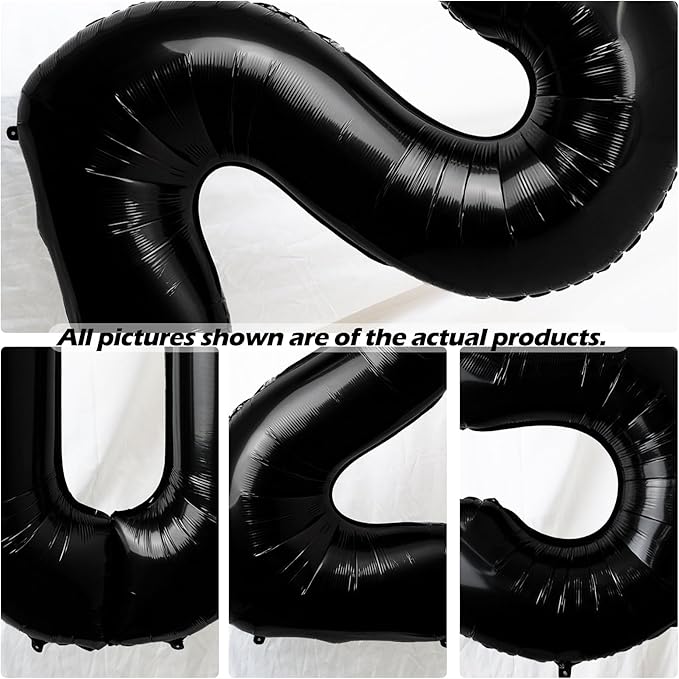 40 Inch 2026 Pack of 4 Black Big Helium Foil Balloon Numbers Large Mylar Number for Christmas New Year's Eve Party Graduation Birthday