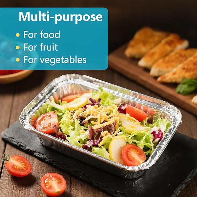 9x13 Thickened Aluminum Foil Pans, 30Pack Extra Deep Disposable Aluminum Pans for Roasting, Baking, Cooking, Food Prep, Chafing, Steam Table, Oven, Cake, and Party Catering.
