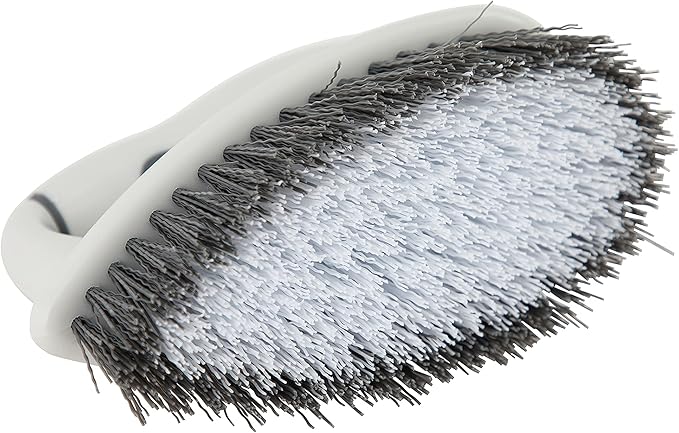 Superio Grout Brush, Dish Brush, Shower Scrubber Cleaning Brush, Stiff Bristles, Comfort Grip Handle, Grey Brush Cleaner for Kitchen, Bathroom, Shower, Sink, Toilet- Vegatable Brush, Carpet Scrubber