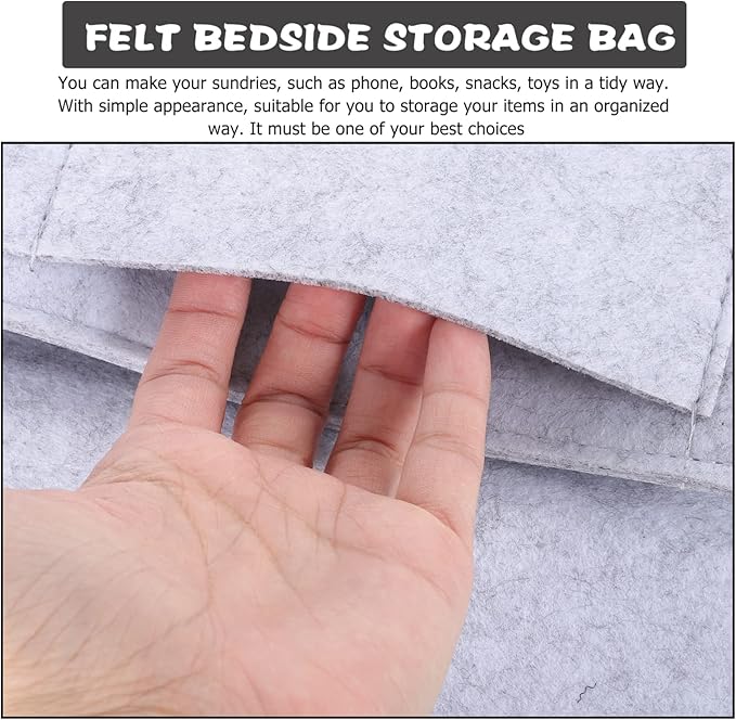 Gatuida Bedside Organizer Basket Felt Bed Pocket Hanging Storage Bag Organizing Pouch Bedside