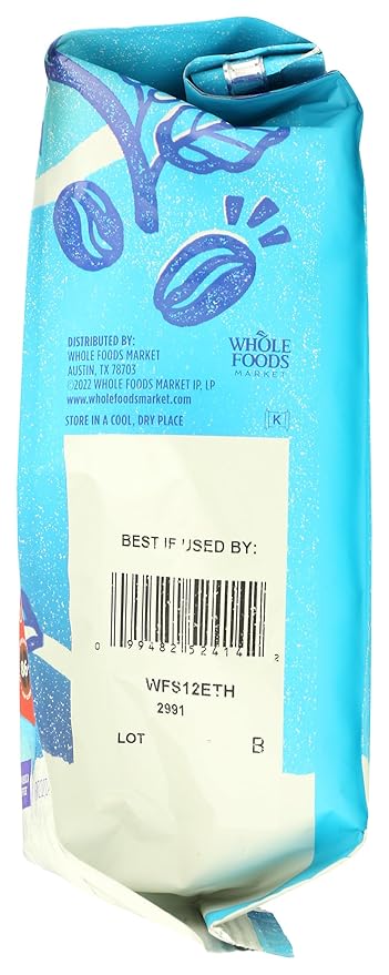 Whole Foods Market, Ethiopia Single Origin Whole Bean Coffee, Light Roast, Cocoa Powder, Dried Berries & Orange, 12 Ounce