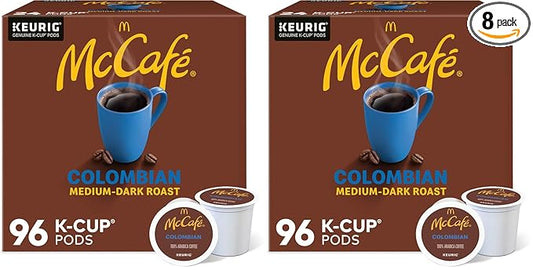McCafe Colombian, Single Serve Coffee Keurig K-Cup Pods, Medium Roast, 96 Count (8 Packs of 24)