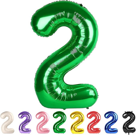 2 Balloon Numbers Dark Green Party Decorations for Women Men, 40 In Big Two Balloons for Engagement, Wedding, Celebration Party, Graduations, Photo Shoot