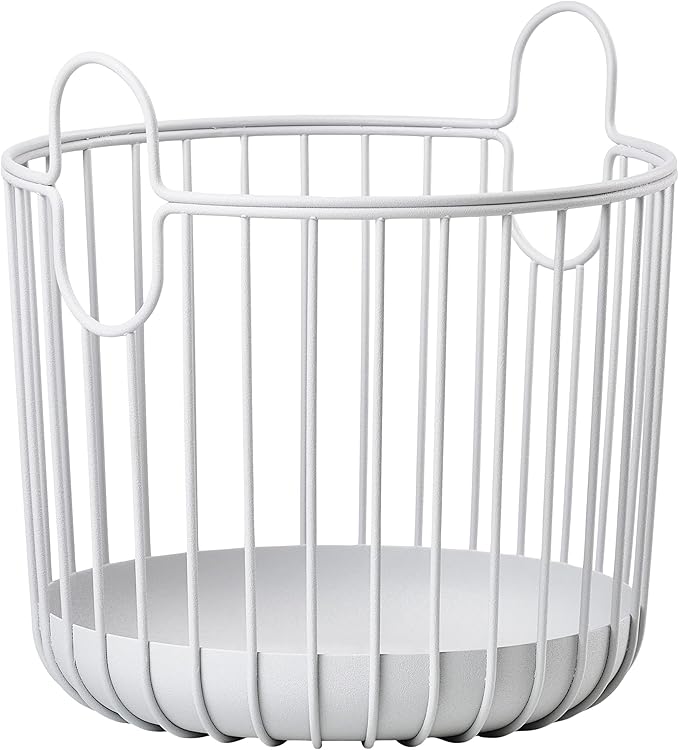 Zone Denmark Inu Basket - Basket with Handles Crafted from Metal - with sleek and sturdy design - Stylish and Functional Storage for Kitchen, Bathroom, Children's Room, and Home Office- (Small)