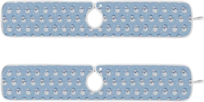 Kcldeci Snowman and Snowflakes 2PCS Kitchen Faucet Mat Bathroom Faucet Mat Sink Microfiber Cloth Faucet Splash Catcher Faucet Mat Dish Drying Mat Sink mat for Kitchen Sink 23x5in