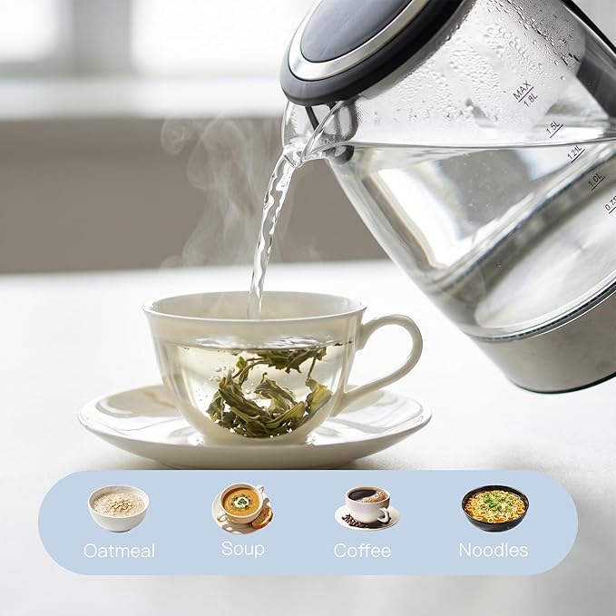 Azeus 1.8L Electric Kettle CX-817 - Fast Boil, Auto Shut-Off, Boil-Dry Protection, 360° Swivel Base - Stainless Steel Water Boiler for Tea, Coffee, and Hot Water