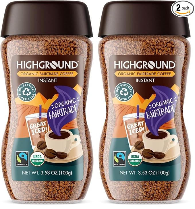 Highground Organic Instant Regular Coffee, 3.53 Oz (Pack of 2)