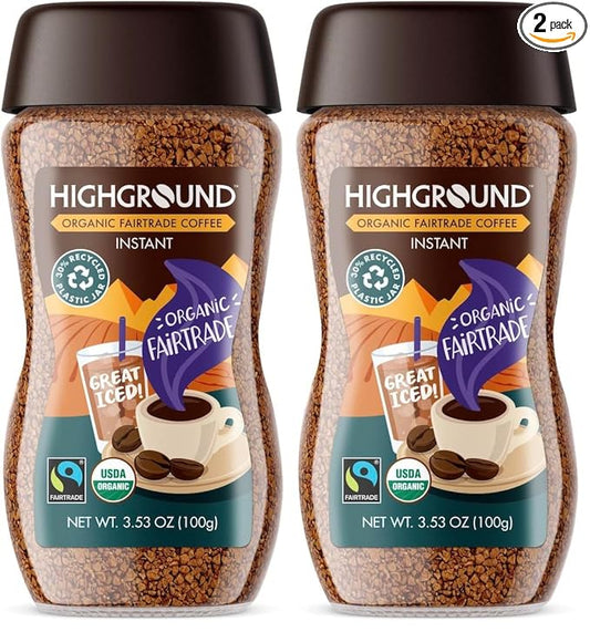 Highground Organic Instant Regular Coffee, 3.53 Oz (Pack of 2)