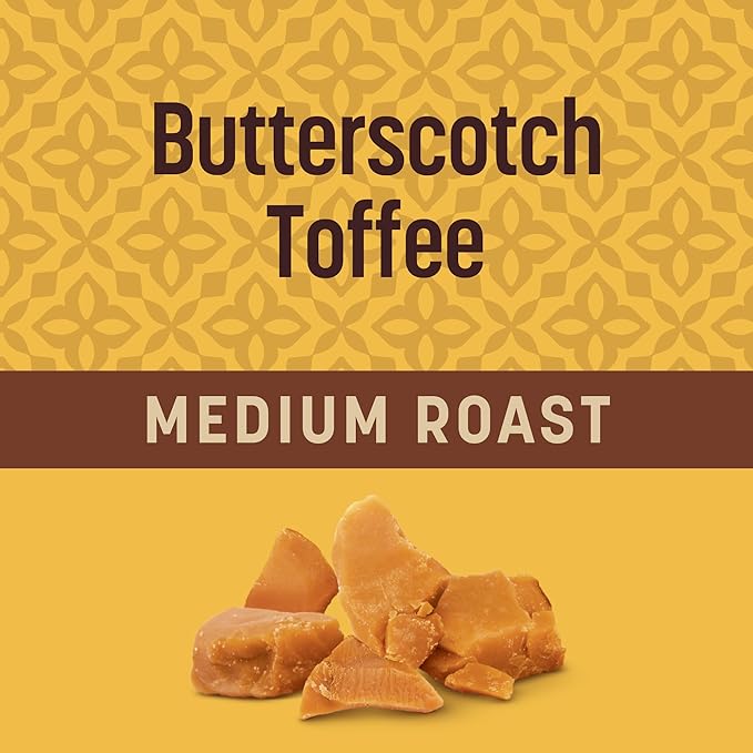 Don Francisco's Butterscotch Toffee Flavored Coffee Pods, 24 Count, Medium Roast, Compatible with Keurig Brewers