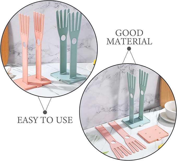 4pcs Kitchen Gloves Holder - Mitten Dryer Reusable Plastic Dish Washing Rack - Sink Holder Stand For Dish Gloves Rags Sponge Food Bag Organizer
