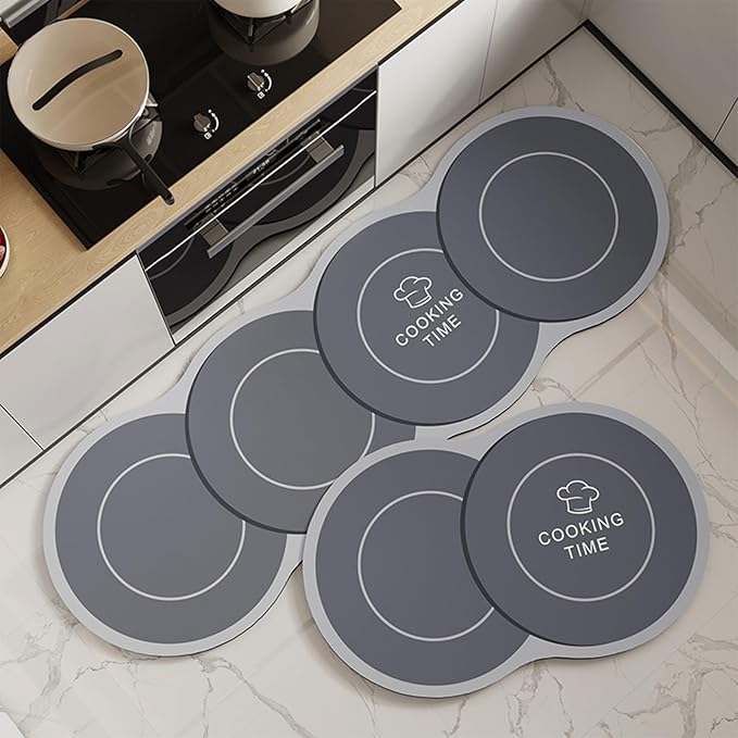 Irregular Shaped Kitchen Floor Rugs, Non-Skid Colorful Anti Fatigue Stain Resistant Mats, Carpet for Hallway Laundry Room(Plates,50 * 120cm)