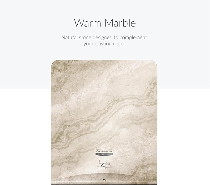 Kimberly-Clark Professional ICON Faceplate (58790), Warm Marble Design, for Automatic Hard Roll Towel Dispensers (Qty 1)