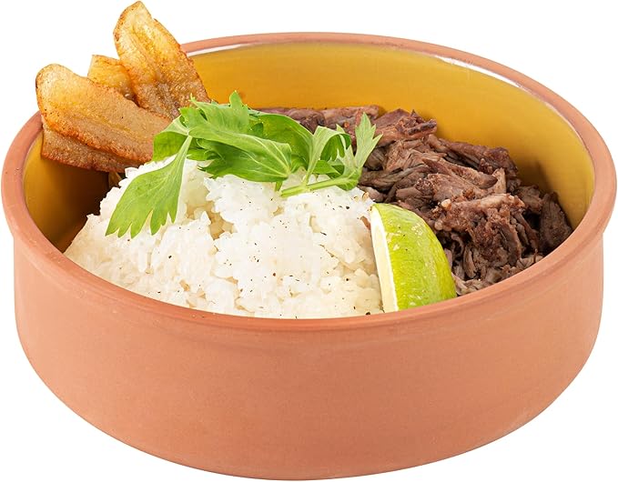 Restaurantware-Terra Tek 34 Ounce Terracotta Cazuelas, 2 Yellow Glazed Clay Pots For Cooking - Oven-Ready, Microwavable, Terracotta Serving Pots, Dishwashable, For Cooking And Serving