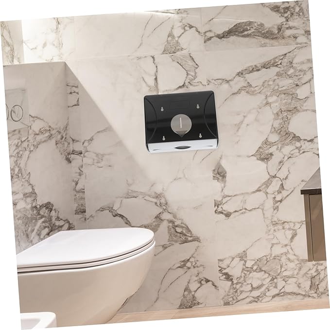 Cabilock Wall Mounted Paper Towel Dispenser Hand Towel Holder for Commercial Use Hotels Bathrooms and Kitchens Stylish Black Design Generous Capacity for Multiple