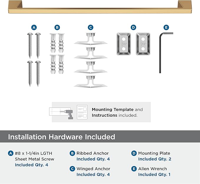 Amerock BH36004CZ | Champagne Bronze Towel Bar | 24 in (610 mm) Towel Rack | Blackrock | Bathroom Towel Holder | Bathroom Hardware | Bath Accessories
