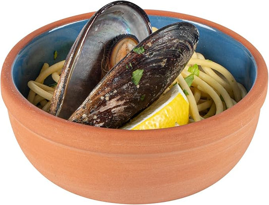 Restaurantware Terracotta Cazuela Bowls 2 Pack of 5 oz Durable Rustic Serving Dish Glazed Oven-Safe Bowl Freezer-Safe Tapas Dish Microwave-Safe Dishwasher-Safe