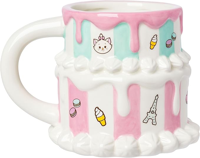 Silver Buffalo Disney The Aristocats Marie Cake Ceramic 3D Sculpted Mug, 22 Ounces