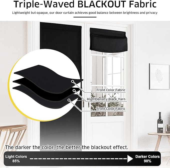 NICETOWN Blackout Blinds for Windows Cordless Blinds Temporary Shades Blinds No Drill Mini Blinds Black Out Blinds for Window of Bedroom,Bathroom,Kitchen Office (Black, 24 x 72 inch Long, 1 Panel)