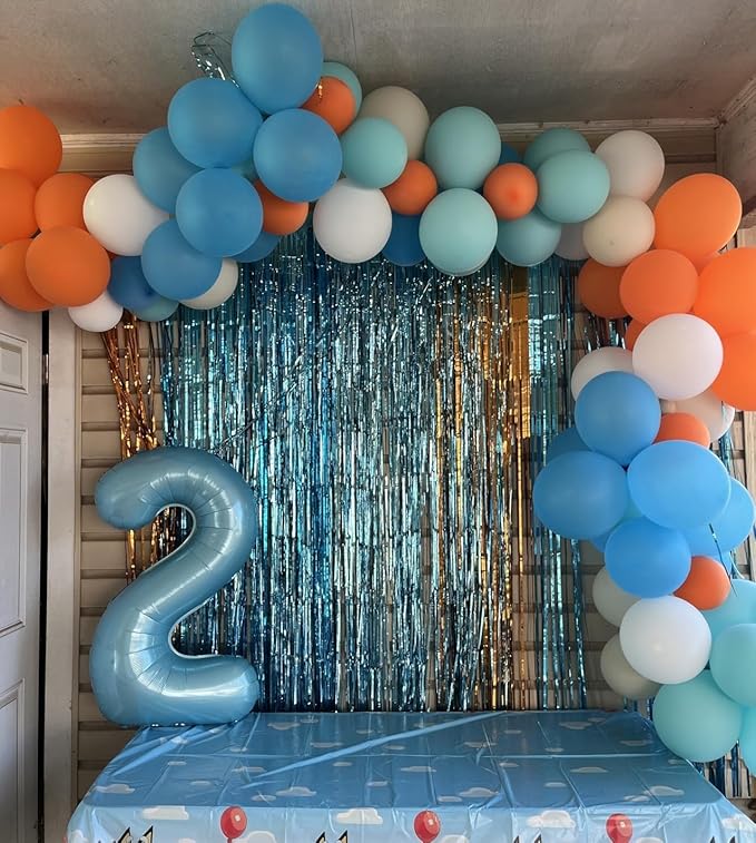 Number 6 Balloon 40 Inch, 6 7 Six Seven Birthday Decorations, 6th Birthday Balloon for Men Women, Pastel Blue 16 60 61 65 Numbers Balloons Graduations Anniversary Supplies