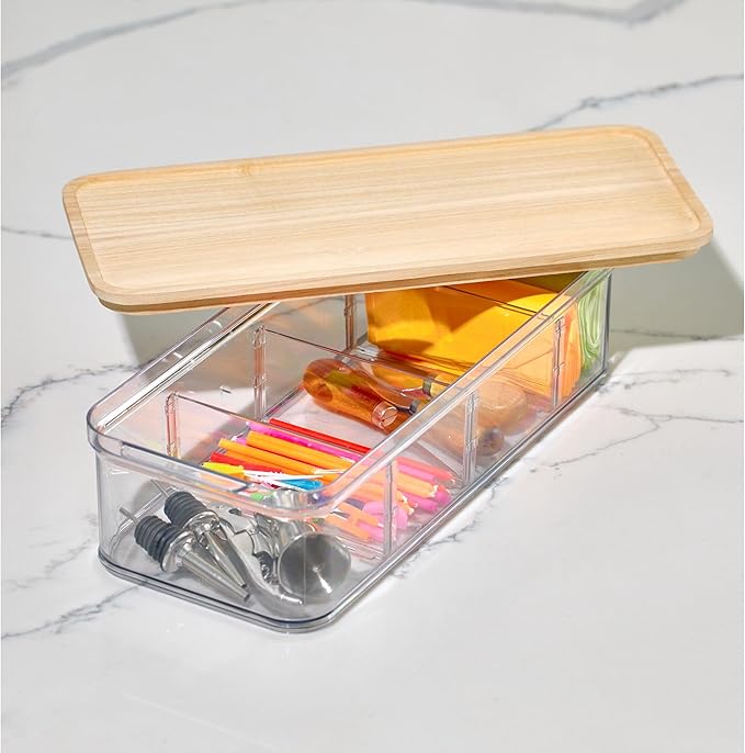 iDesign Recycled Plastic Dividers, 3 Pack, The Rosanna Pansino Collection – 5.8”, Clear Dividers