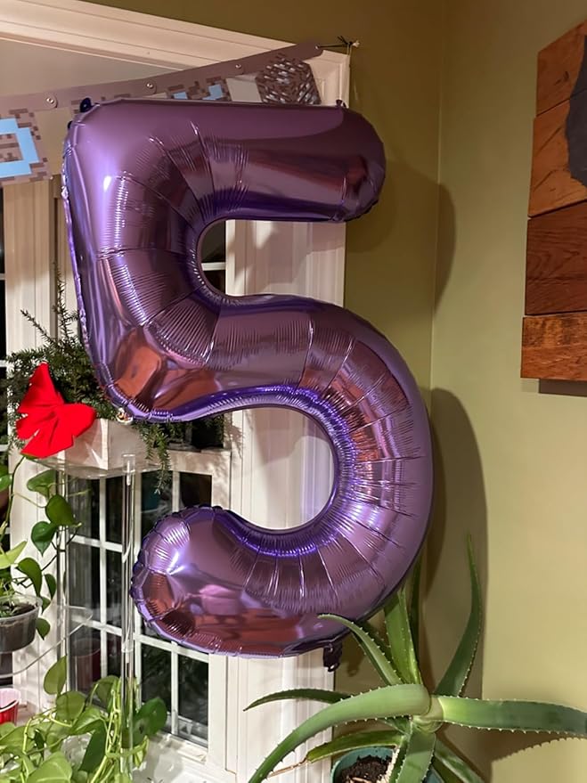15th Birthday Decorations, Purple Balloon Numbers for Girls Boys Happy Birthday Decorations, 40 Inch Balloon for 15 51 Graduation Wedding Anniversaries Party