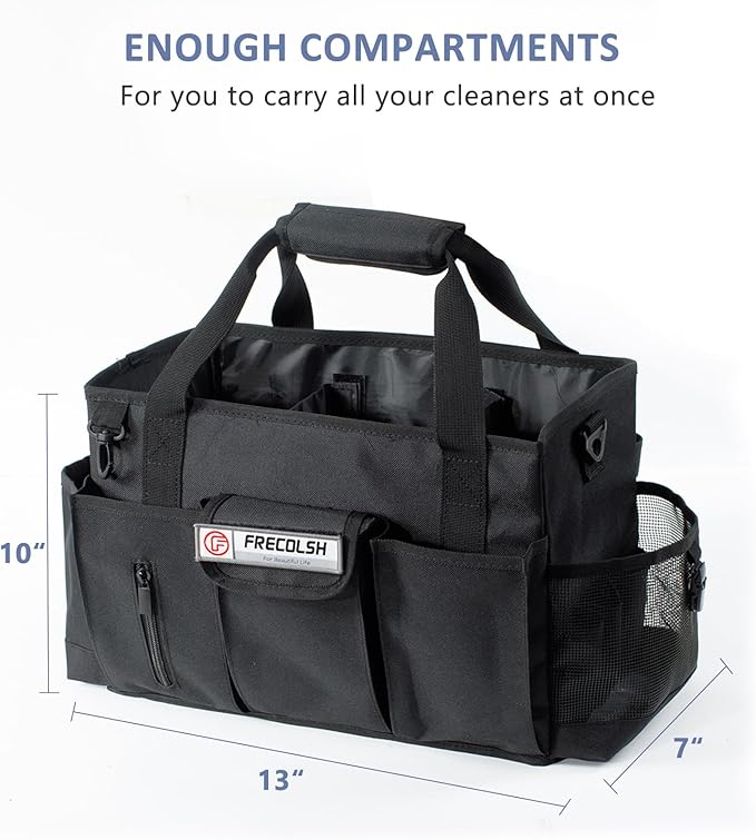 Cleaning Caddy for Cleaning Suppliers Organizer with Pockets for House Cleaning Essentials, Cleaning Organizer, Wearable Cleaing Bag Tote, Storage Caddy for Housekeeping