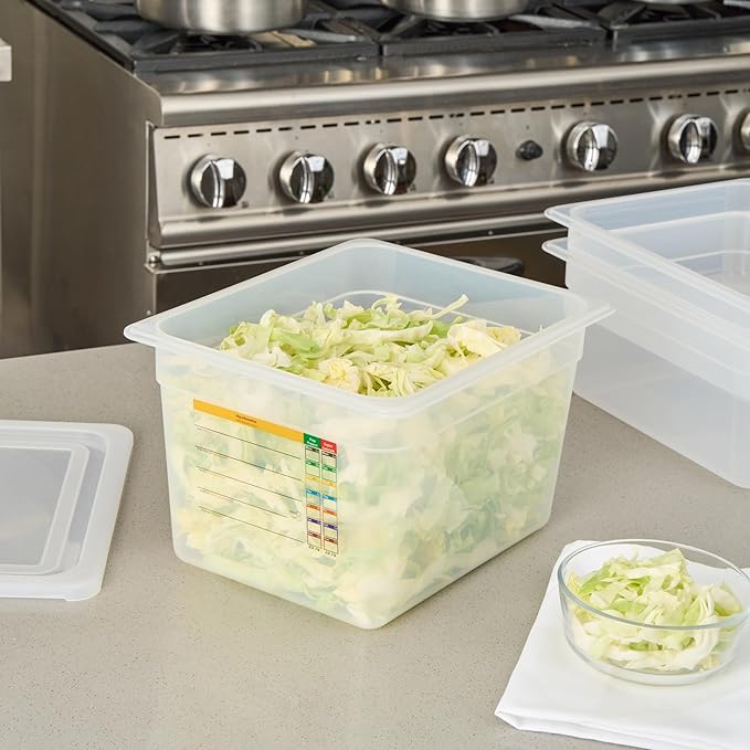 Restaurantware Food Storage Container 10 Pack of 12.7 x 10.3 x 7.8 Inches Plastic Stackable Storage Box White Reusable Label Container Dishwasher Safe For Restaurants And Kitchens