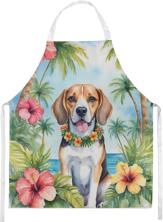 Caroline's Treasures Beagle Luau Apron Cooking Kitchen Server Baking Crafts Gardening for Adult Women Men, Unisex, Large, Multicolor
