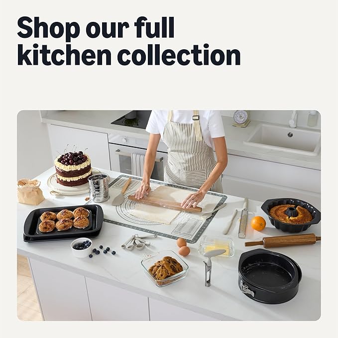Amazon Basics Nonstick Bakeware 6-Piece Set, Stackable, Dishwasher and Oven-Safe, Baking Pan