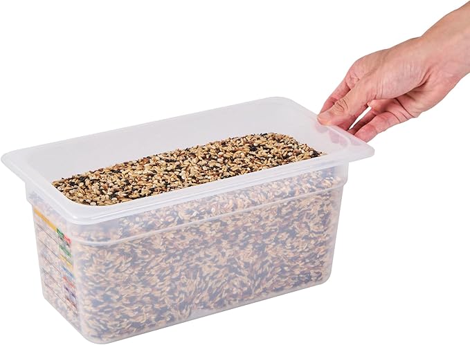 Restaurantware Food Storage Container 10 Pack of 12.7 x 6.8 x 5.9 Inches Plastic Stackable Storage Box White Reusable Label Container Dishwasher Safe For Restaurants And Kitchens