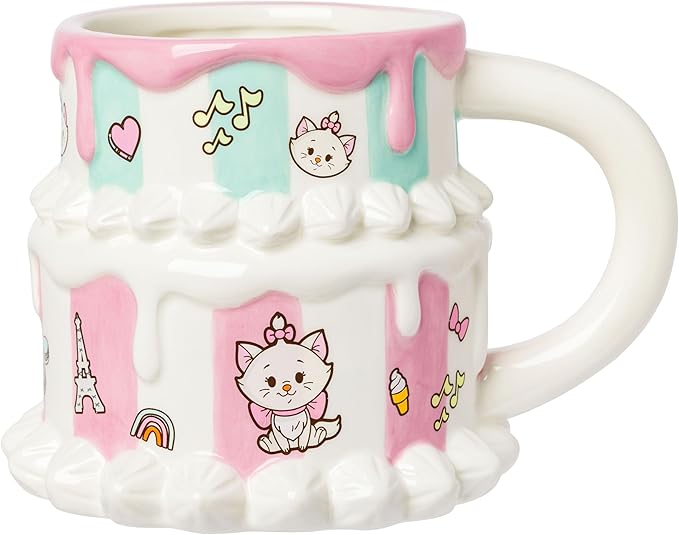 Silver Buffalo Disney The Aristocats Marie Cake Ceramic 3D Sculpted Mug, 22 Ounces